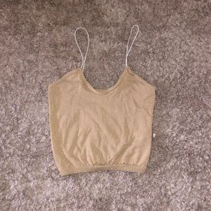 Free People: Gold Crop Top
